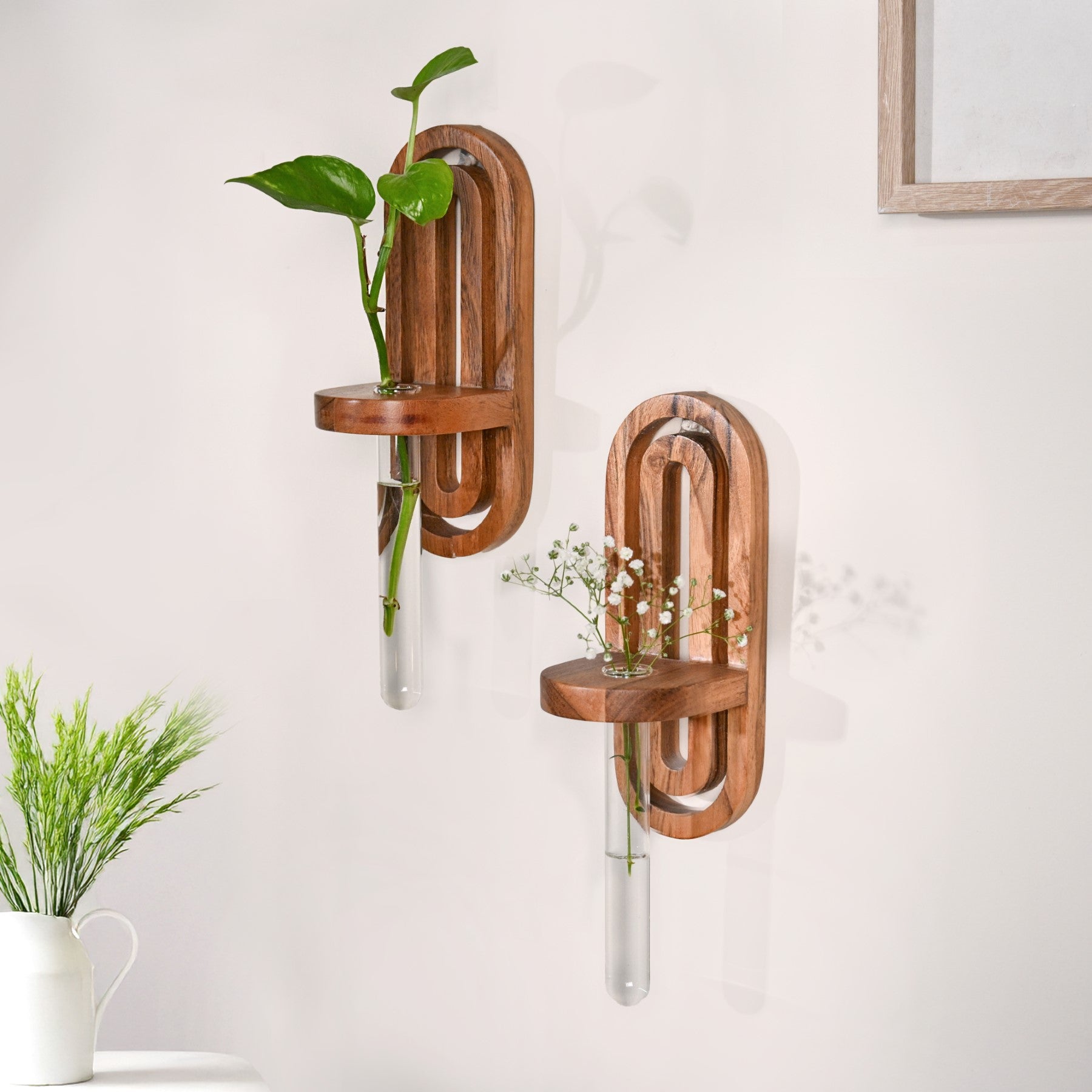 test tube hanging planter Acacia Wall Hanging Test Tube Planter Duo Online - Premium Planter
