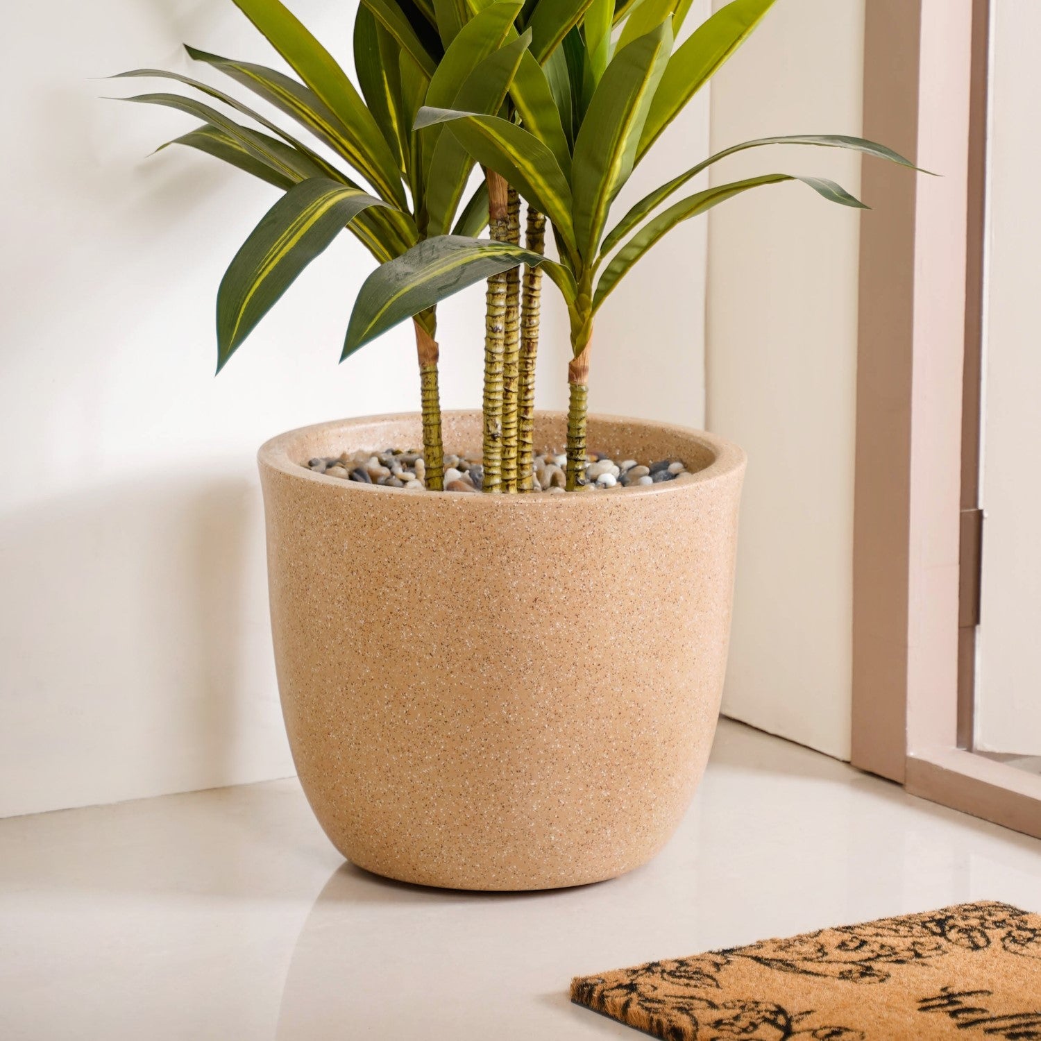 beige plant pots Planterra Large Beige Planting Pot 15x14 Inch Online - Premium Planter