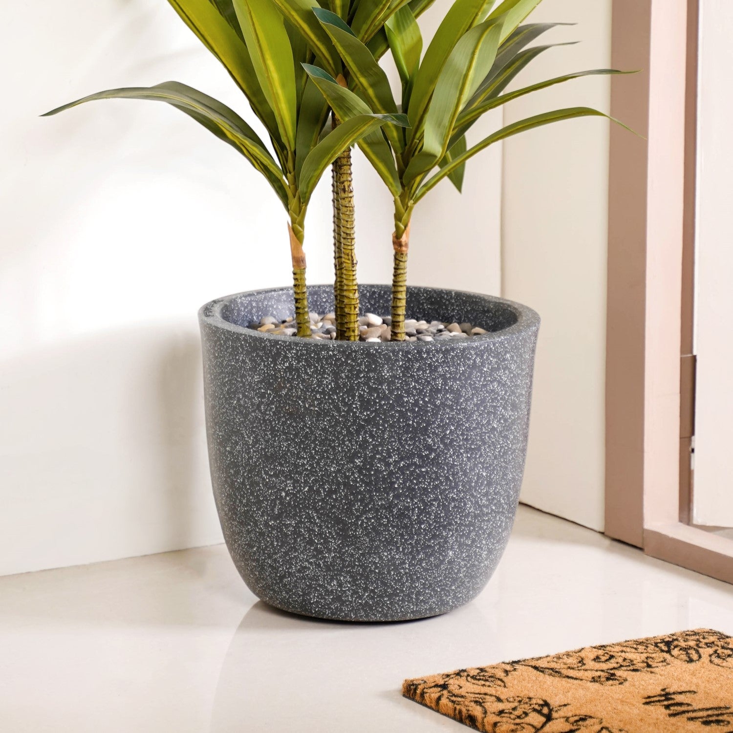 grey plant pots indoor Planterra Large Charcoal Grey Planting Pot 15x14 Inch Online - Premium Planter