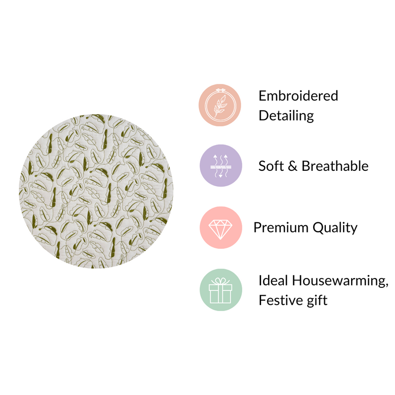 Quilted King Size Bed Cover Off-White