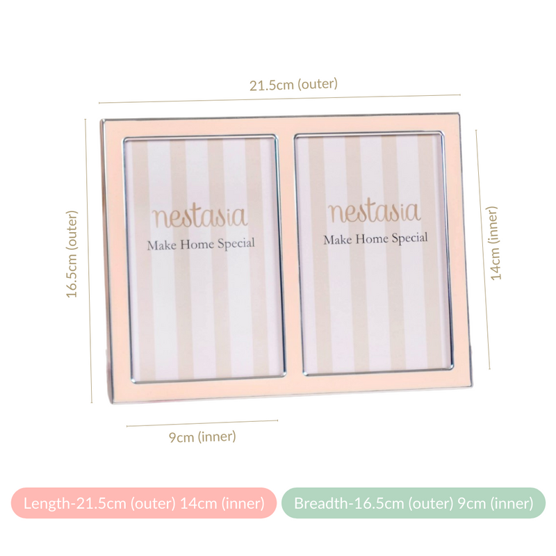 Stylish Double Collage Photo Frame Peach 8.5"x6.5"