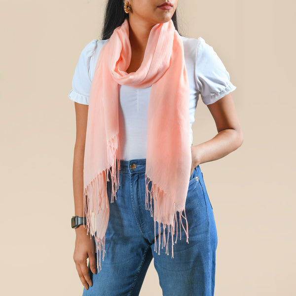 Woollen Blend Scarf Baby Pink Peach