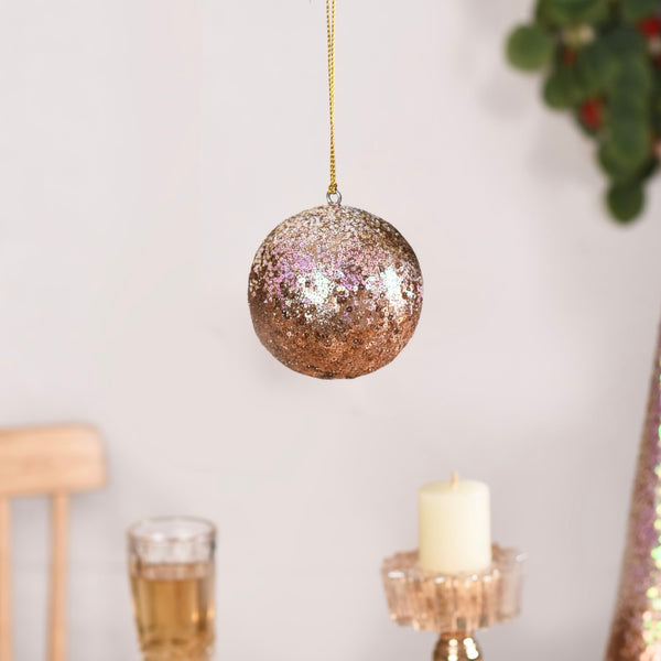 Sequin Baubles For Christmas Tree Decoration Set of 2