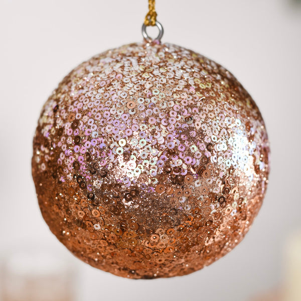Sequin Baubles For Christmas Tree Decoration Set of 2