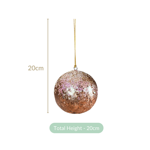 Sequin Baubles For Christmas Tree Decoration Set of 2