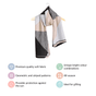 Beige Black Geometric Designer Women's Scarf