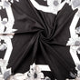 Black And White Border Pattern Floral Square Scarf