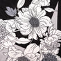 Black And White Border Pattern Floral Square Scarf