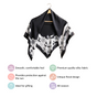 Black And White Border Pattern Floral Square Scarf