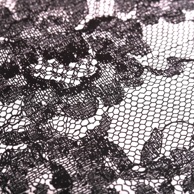 Black And White Printed Floral Square Scarf