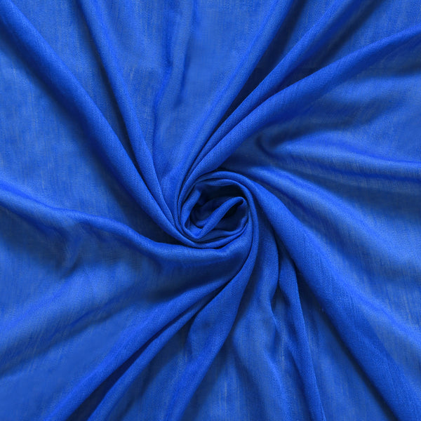 Soft Woollen Scarf With Fringes Blue
