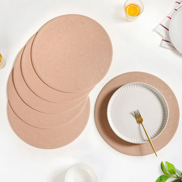 Blush Peach Round Table Mat Set Of 6