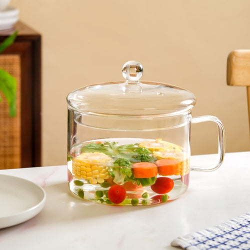 Borosilicate Multipurpose Glass Cooking Pot  2100ml