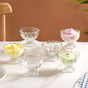 Textured Glass Ice Cream Bowl Set Of 6