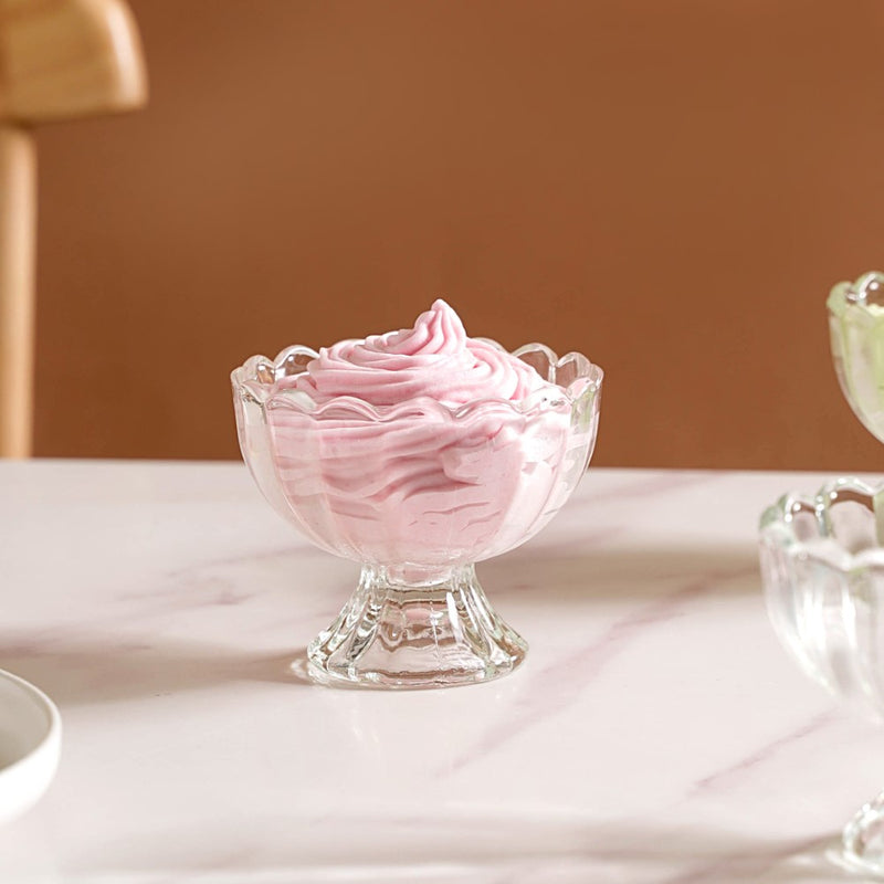 Textured Glass Ice Cream Bowl Set Of 6