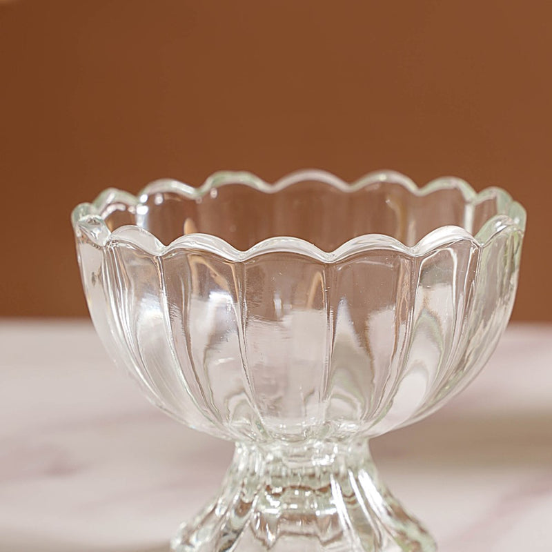 Textured Glass Ice Cream Bowl Set Of 6