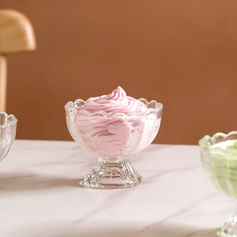 Textured Glass Ice Cream Bowl Set Of 6