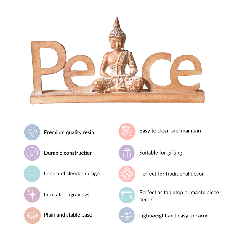 Buddha Peace Zen Showpiece - buddha showpiece, buddha, resin showpiece, buddha statue
