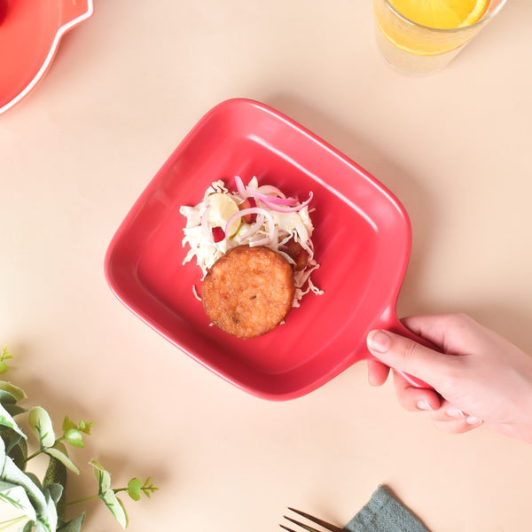 Red Ceramic Grill Plate