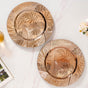Leaf Embossed Charger Plate Set Of 6 12 Inch - Charger plates, decorative plates, plates set of 6, service plates, under plates, gold charger plates