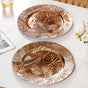 Leaf Embossed Charger Plate Set Of 6 12 Inch - Charger plates, decorative plates, plates set of 6, service plates, under plates, gold charger plates