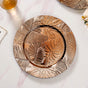 Leaf Embossed Charger Plate Set Of 6 12 Inch - Charger plates, decorative plates, plates set of 6, service plates, under plates, gold charger plates