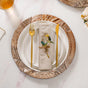 Leaf Embossed Charger Plate Set Of 6 12 Inch - Charger plates, decorative plates, plates set of 6, service plates, under plates, gold charger plates