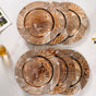 Leaf Embossed Charger Plate Set Of 6 12 Inch - Charger plates, decorative plates, plates set of 6, service plates, under plates, gold charger plates