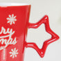 Merry Christmas Set of 4 Cups With Star Handle Red 300ml - Coffee mugs, ceramic mug set, coffee mug set, christmas mugs