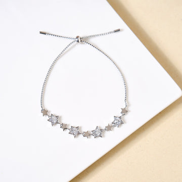 Constellation Of Stars Silver Chain Bracelet