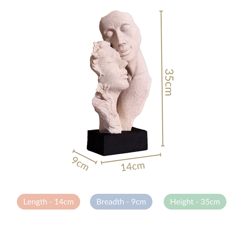 Stoneware Warm Embrace Couple Figurine For Home Decor