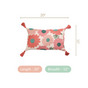 Rectangular Pink Throw Cushion Cover With Tassels 20x12 Inch