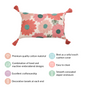 Rectangular Pink Throw Cushion Cover With Tassels 20x12 Inch