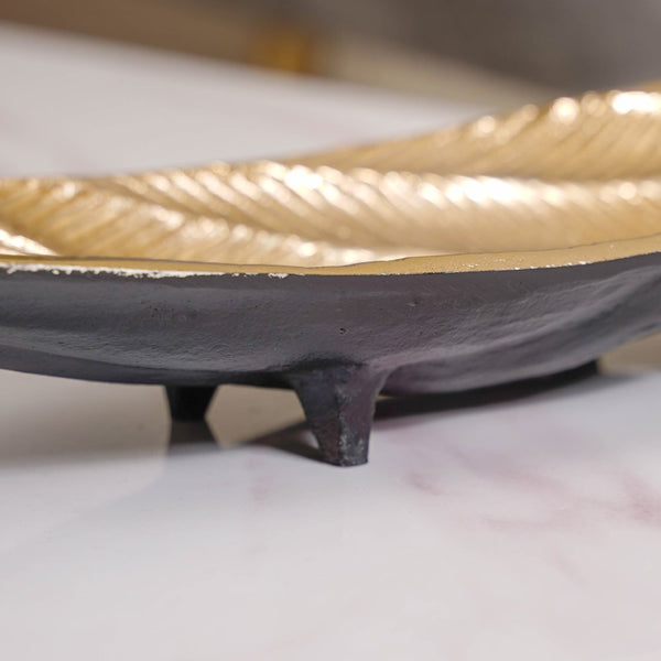 Metal Decorative Platter For Table Gold
