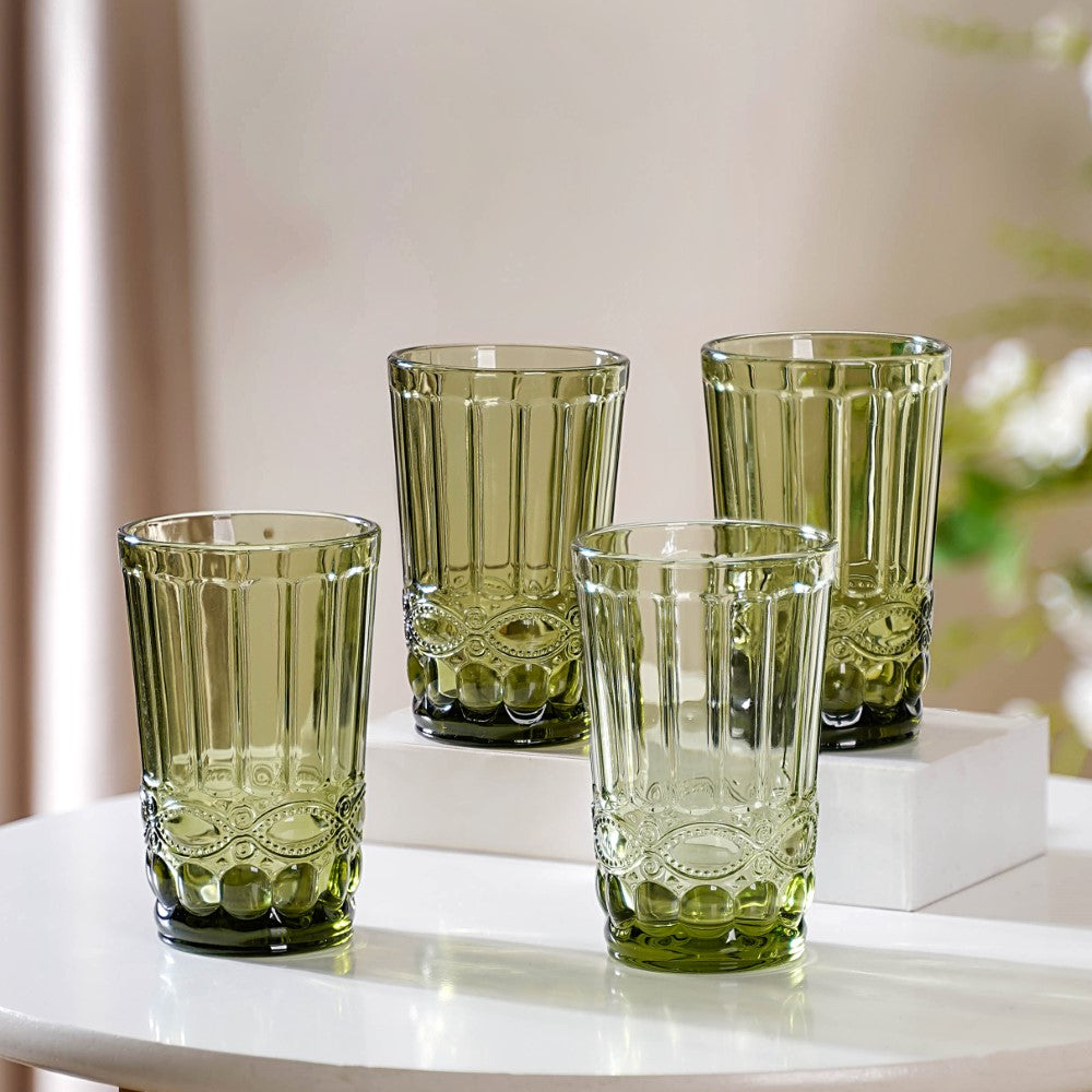 Green Water Glass Set of 4