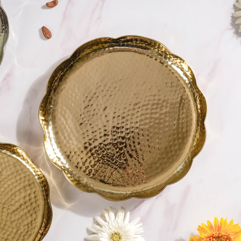 Decorative Urli Tray Gold Set Of 2