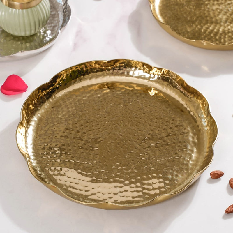 Decorative Urli Tray Gold Set Of 2