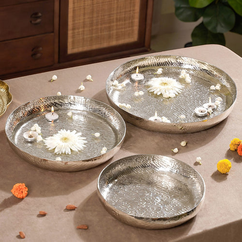 Flower Urli Silver Set Of 3