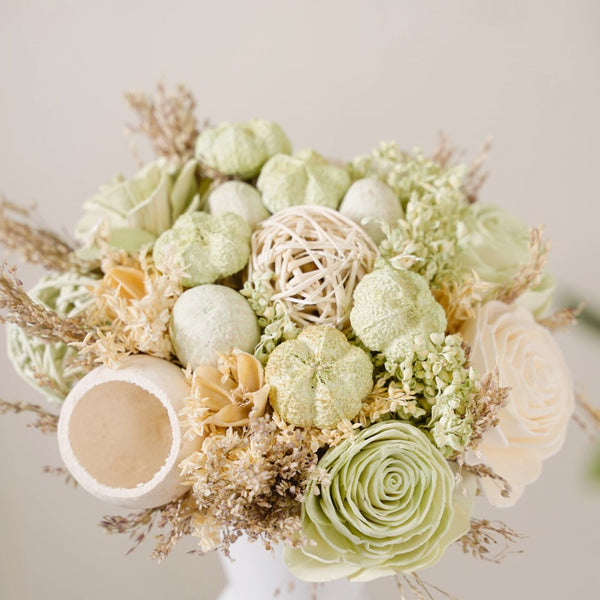 Natural Dried Floral Bouquet Green