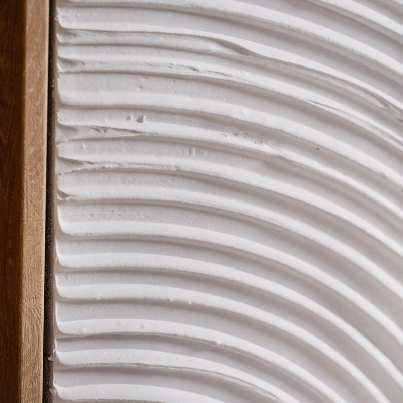 Japandi 3D Plaster Texture Framed Wall Art 32x24 Inch