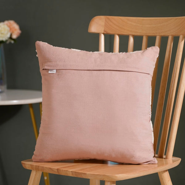 Fiore Embroidered Cushion Cover Pink 16x16 Inch
