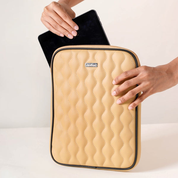Handcrafted iPad Case Beige