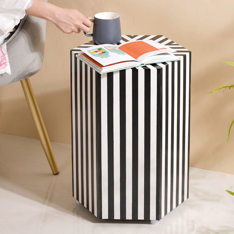 Cuboid Hexagonal Modern Corner Table