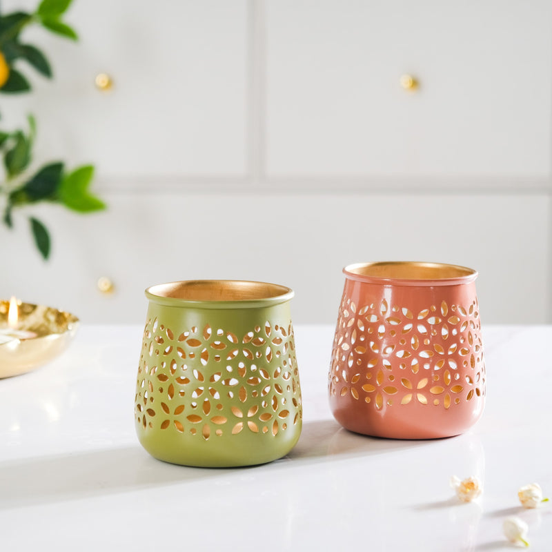 Cutwork Tealight Candle Holder Set Of 2