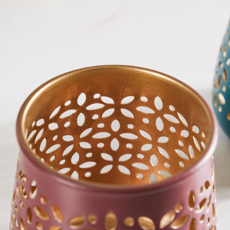 Festive Tealight Candle Holder Set Of 3 - Festive Candle Holder, Tealight Holder Set, Decorative Candle Holder, Festive Home Decor