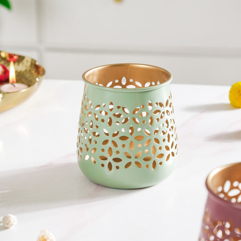 Festive Tealight Candle Holder Set Of 3 - Festive Candle Holder, Tealight Holder Set, Decorative Candle Holder, Festive Home Decor