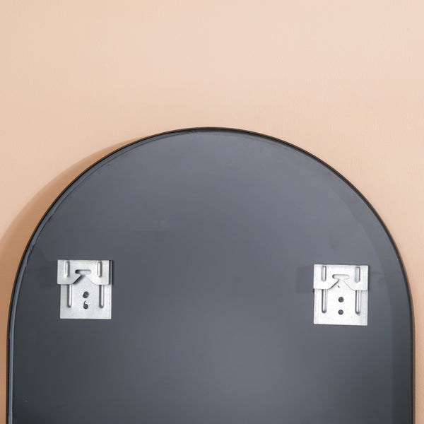 Oval Wall Mirror Black Small