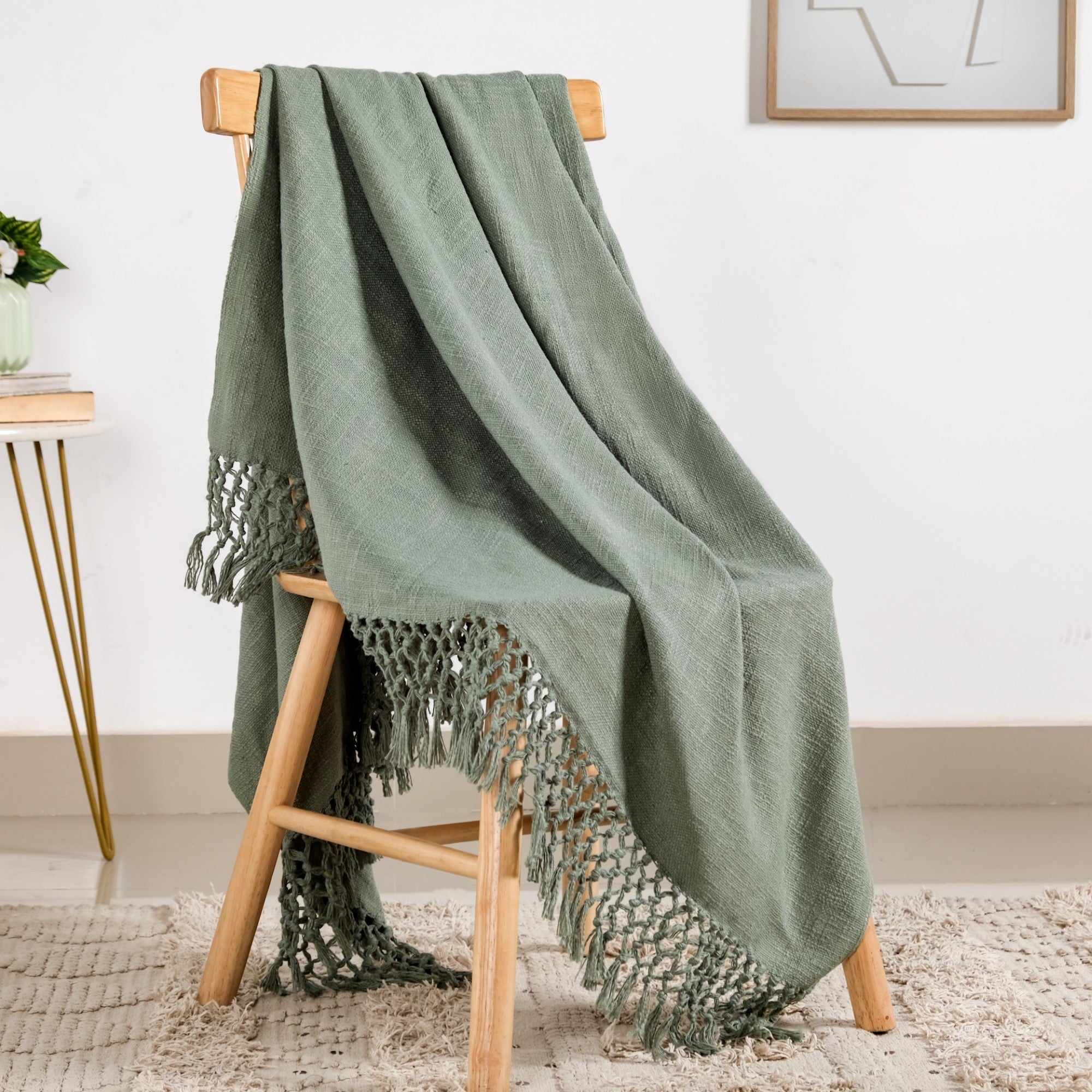 Pure Cotton Woven Throw Blanket - Main Image