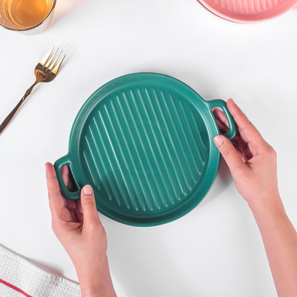 Green Oven Plate Large