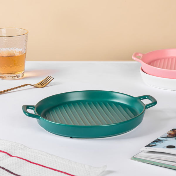 Green Oven Plate Large